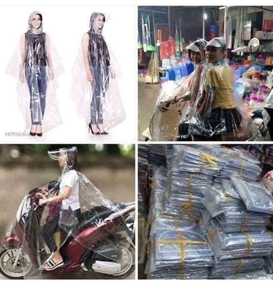 Áo mưa trong 1 đầu có kính