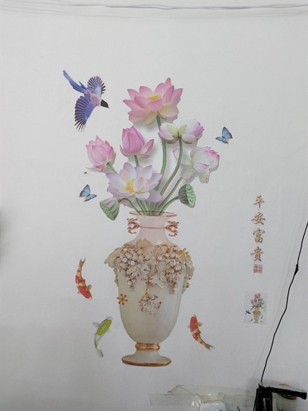 LỌ HOA DÁN 3D