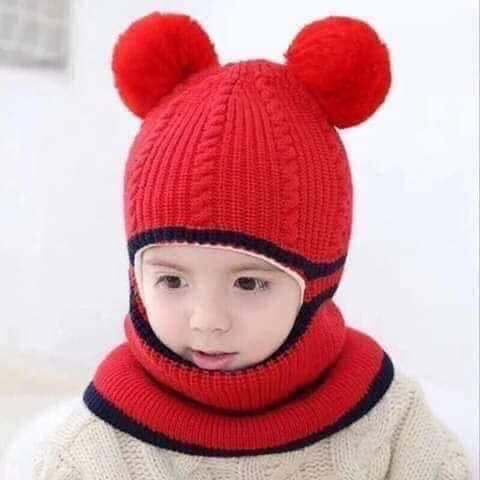 Mũ len bịt mặt cho bé