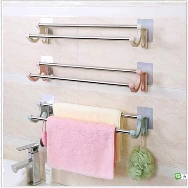 Giá treo khăn 2 tầng dính cường lực