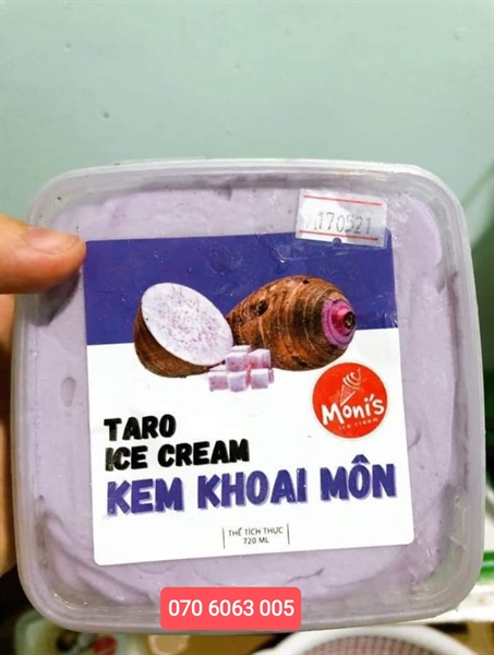 Kem thố cao cấp Moni's - Vị Khoai môn (720ml)