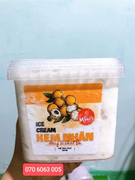 Kem thố cao cấp Moni's - Vị Nhãn (720ml)