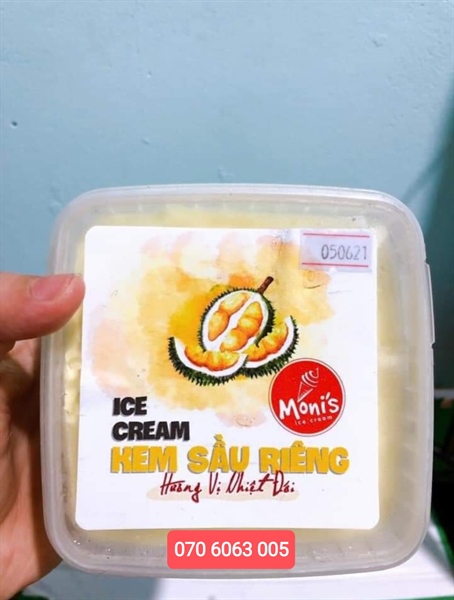 Kem thố cao cấp Moni's - Vị Sầu riêng (720ml)