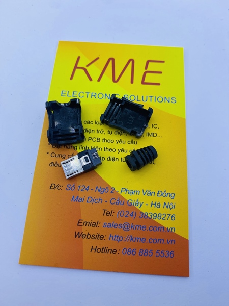 Micro USB đực vỏ thường màu đen