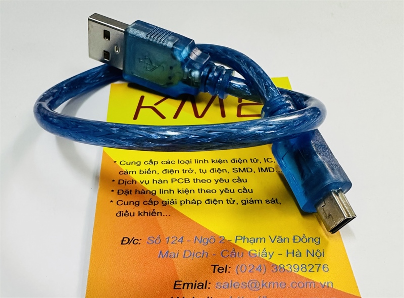 Dây mini USB data 30cm xanh chống nhiễu