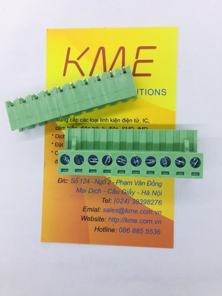 Cầu đấu 10P 2EDG5.08-10P 5.08mm 15A/300V xanh cong