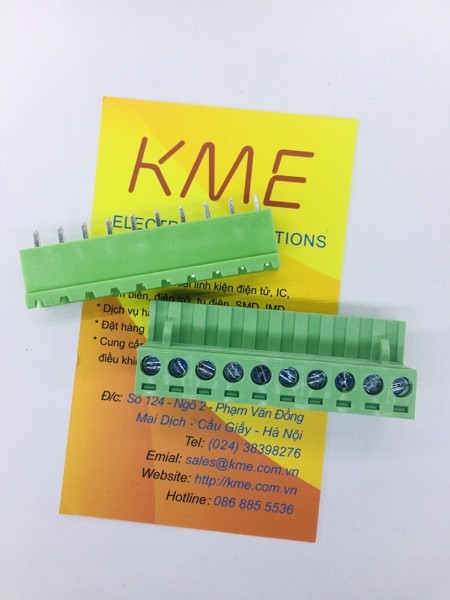 Cầu đấu 10P 2EDG5.08-10P 5.08mm 15A/300V xanh thẳng