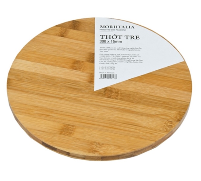 Thớt tre tự nhiên Moriitalia hình tròn NB22 ⌀30x1.5cm - THOT00008136