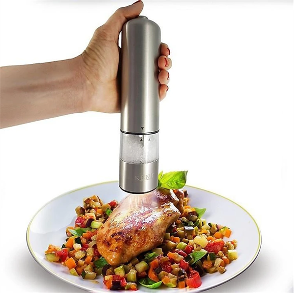 DỤNG CỤ XAY TIÊU INOX BẰNG TAY ĐẦU TRÒN (DÙNG PIN)
