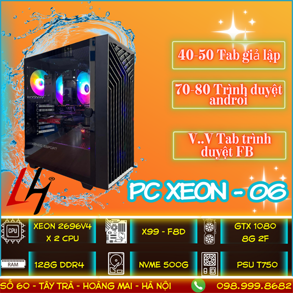 PC XEON 06 - PC Giả Lập Nox Player 40-50 Tab, Bluestack, LDPlayer