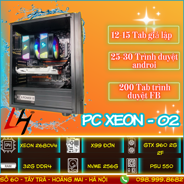 PC XEON 02 - PC Giả Lập, Nox Player 12-15 Tab, Bluestack, LDPlayer