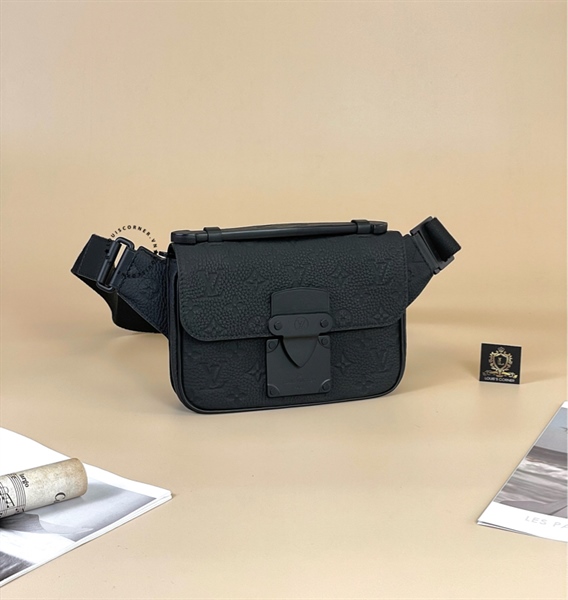 Bumbag LV S lock mono đen chìm