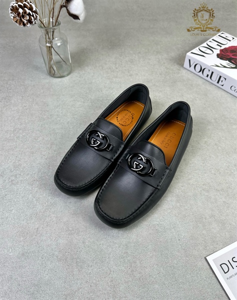 Mocca Gucci đen trơn logo GC bóng