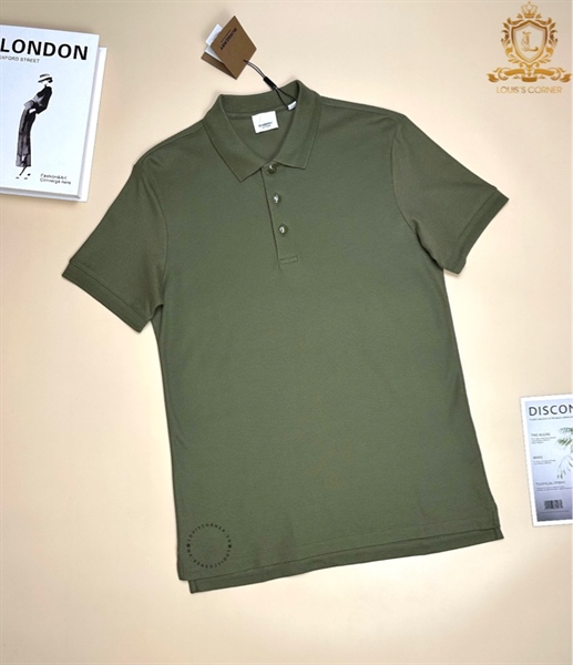 Polo Burberry olive khuy TB