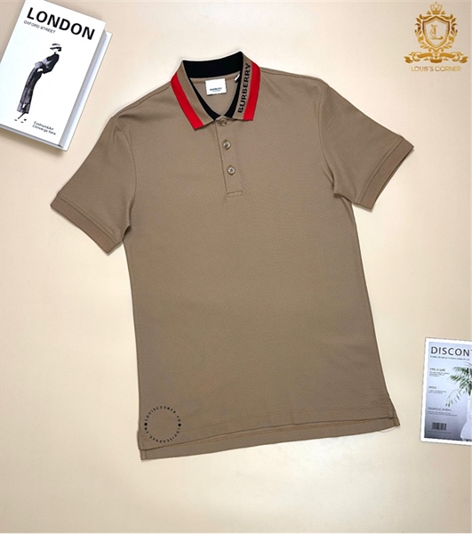 Polo Burberry camel cổ chữ 2 màu