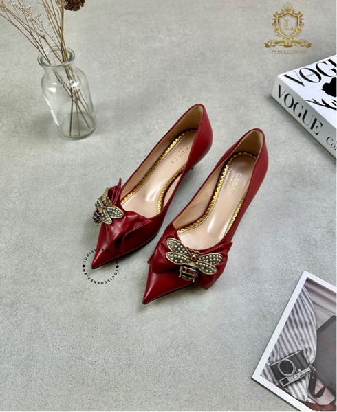 Guốc Gucci đỏ ong 5p