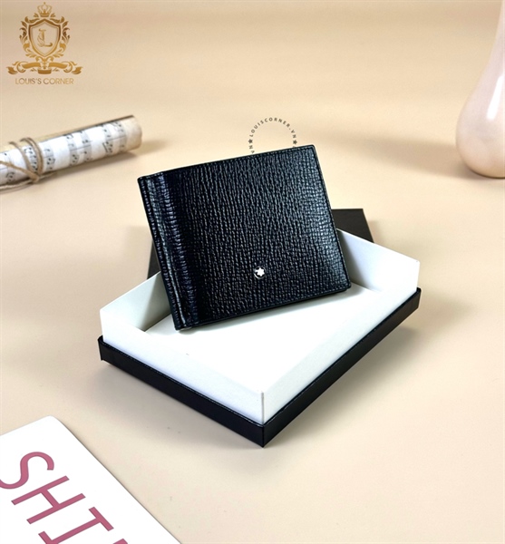 Ví ngắn Montblanc đen sần kẹp tiền
