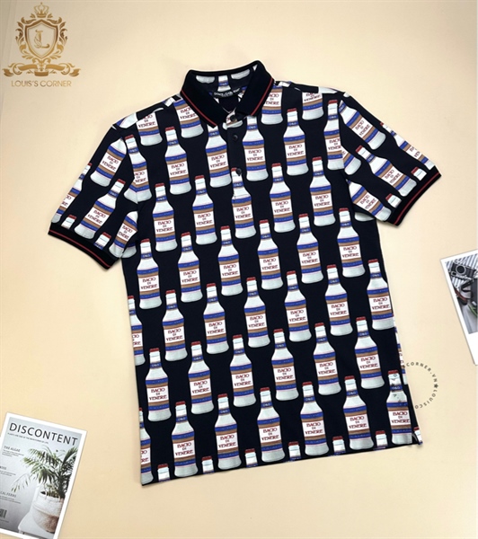 Polo Dolce đen print bottle
