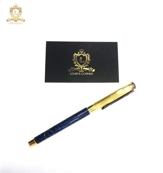 Bút bi nước montblanc men xanh nắp vàng