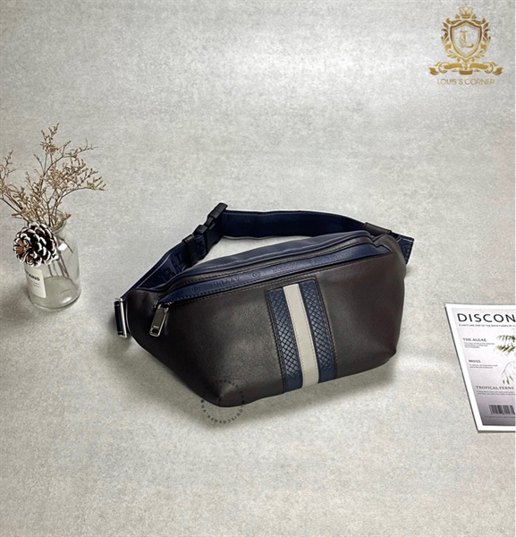 Túi bao tử Bally xanh mix nâu