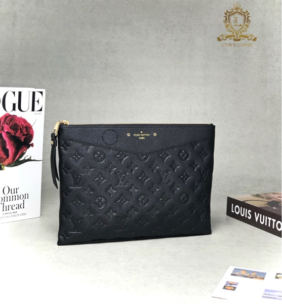 Clutch LV daily pouch mono đen chìm