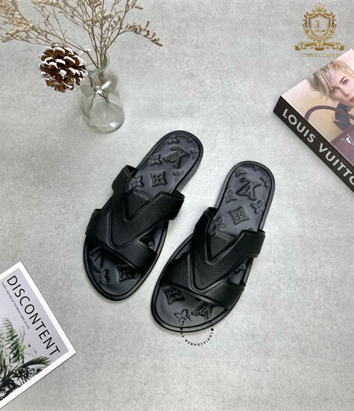 Sandal LV Oasis đen đế mono chìm
