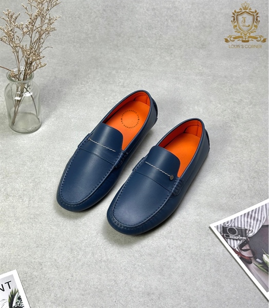 Mocca Hermes xanh trơn viền chỉ trắng