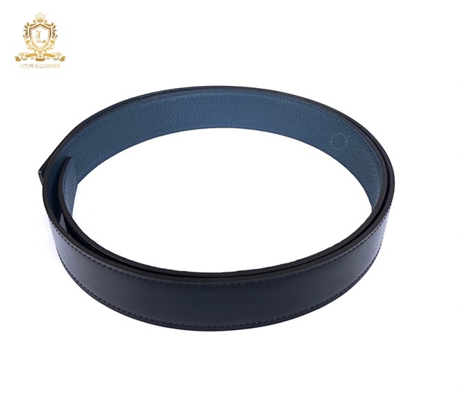 Dây Belt HERMES Xanh Navy/Đen bản 3.8