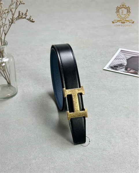 Mặt Belt Hermes H vân vảy cá vàng