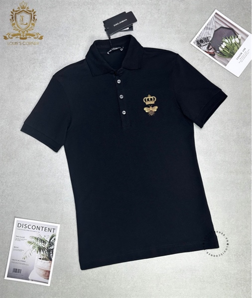 Polo Dolce đen vương miện ong vàng