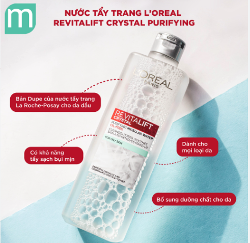 (400ml Xám) TẨY TRANG LOREAL 400ML MICELLAR WATER 3 IN 1