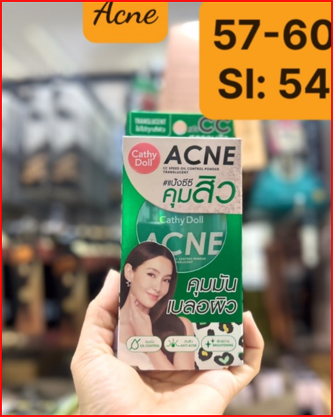 [hộp xanh] Phấn Phủ Cathy Doll Acne CC Speed Oil Control Powder 12g