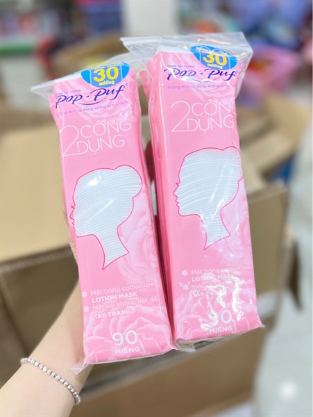 (POP PUF 90m) BÔNG TẨY TRANG POP PUF 90 miếng