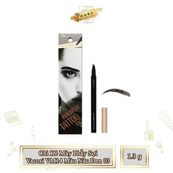 Bút Phẩy Sợi Chân Mày Vacosi Cao Cấp Tatoo ( Chì phẩy Sợi)