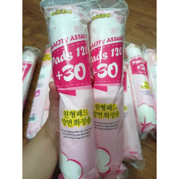 ( cây hồng đậm ) BÔNG TẨY TRANG LASEBO 150 miếng