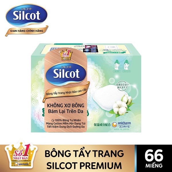 (Xanh Lá ) Bông Tẩy Trang Silcot Cao Cấp 66 Mieng