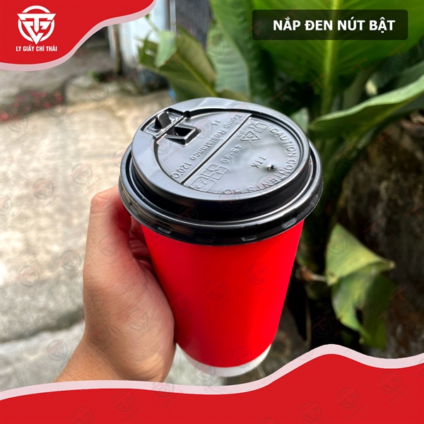 Nắp nút bật - Đen - Phi 90