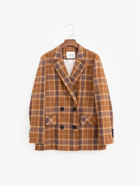 Suit Kẻ 4 Cúc - Caro Nâu