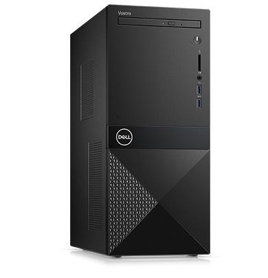 Máy tính để bàn Dell Vostro 3670-MTI79016-8GB-1T-2G ( Không màn hình ) Intel core i7 - 8700 ( 12MB Cache ,up to 4.6 Ghz ) , 8GB 2666Mhz DDR4 , 1TB 7200RPM HDD , DVD+/W , NVIDIA Geforce GTX 1050 With 2GB DDR5 , chuột , bàn phím , Ubuntu