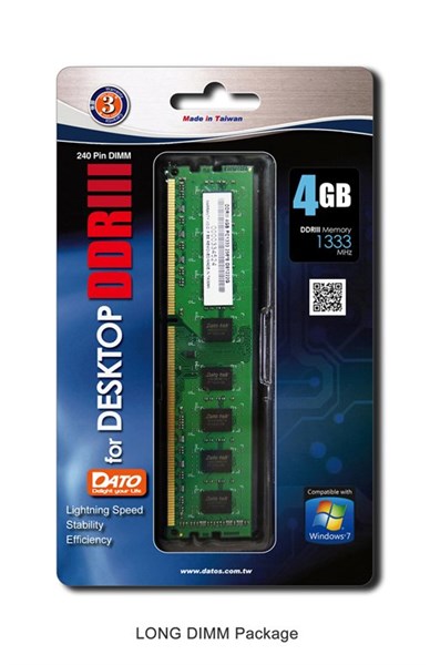 RAM DATO DDR3 4GB bus 1600MHz