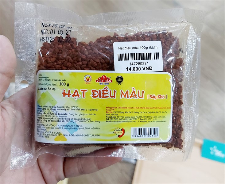 Hạt điều màu 100gr
