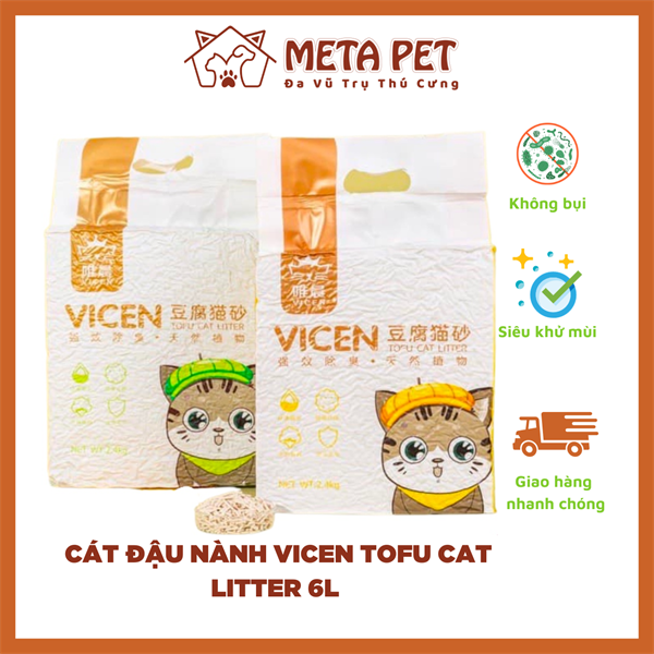 Cát vệ sinh cho mèo cát đậu nành Vicen - 5L