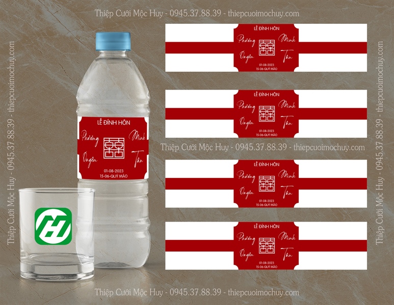 Set 30 Tem Dán Chai Nước Suối