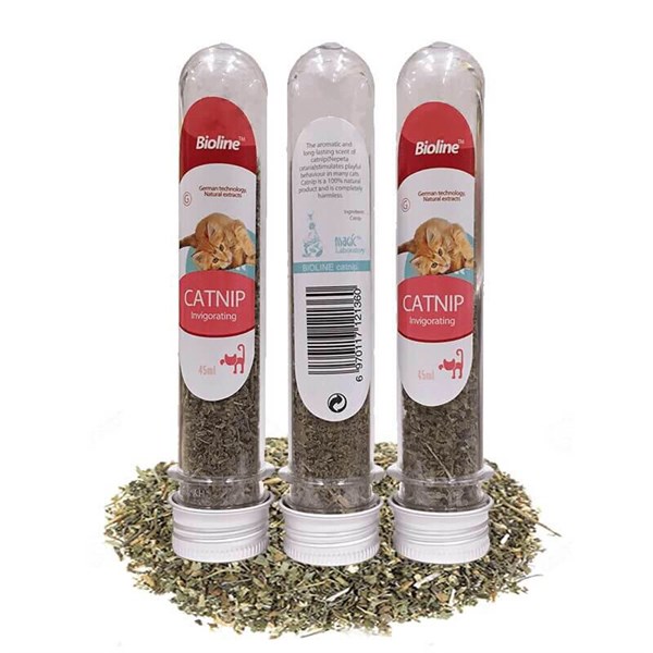 Cỏ bạc hà phê cho mèo Bioline dạng ống 45ml