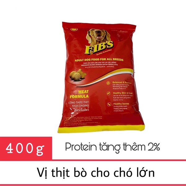 Thức ăn hạt FIB'S 400g dành cho chó trưởng thành các giống - Vị thịt tổng hợp