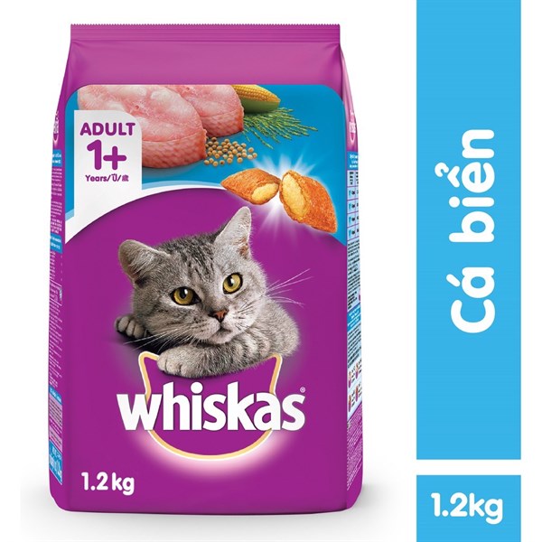 Thức ăn hạt Whiskas Adult dành cho mèo trưởng thành - Các vị