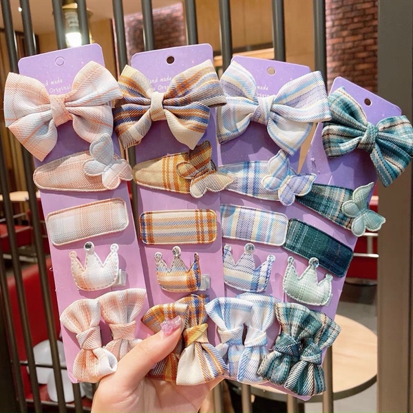 Set Kẹp và Cột Tóc Caro 6 món