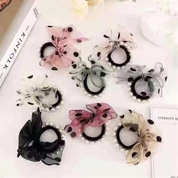 Cột tóc nơ ngọc trai