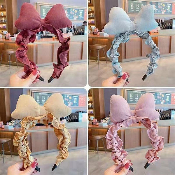 Cài tóc nhún nơ phồng to