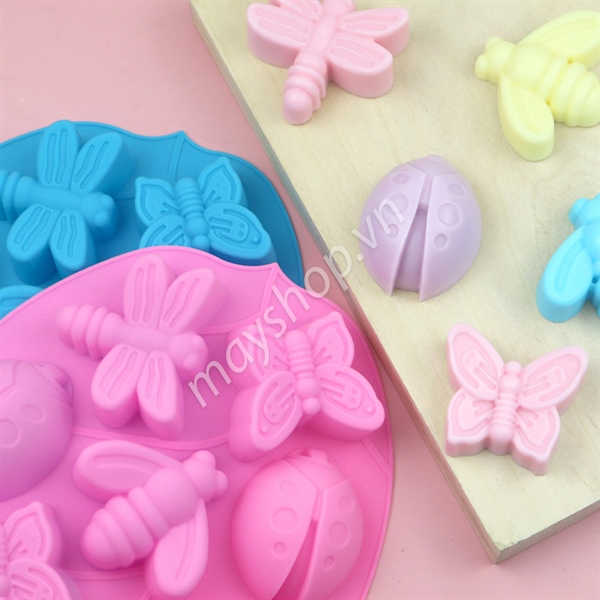 Khuôn thạch silicone 8 côn trùng